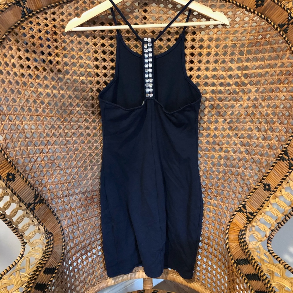 Montreal Navy Blue Spaghetti Halter Dress